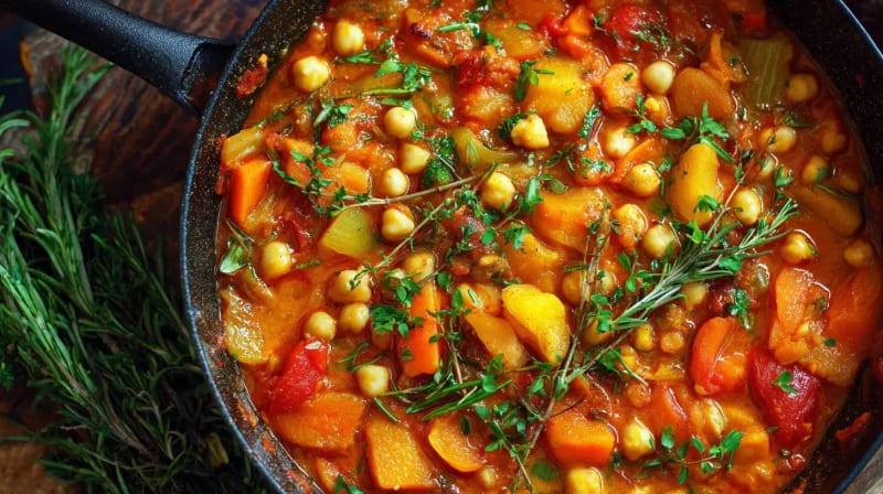 Saffron Chickpea and Apricot Stew