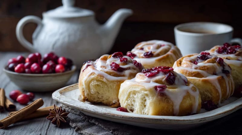 Spiced Cranberry Buns for christmas